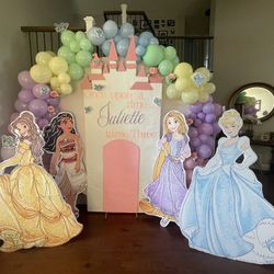 Disney Princess Cut Outs And Castle Backdrop 