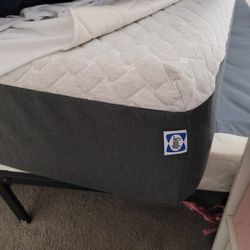 Sealy polyurethane foam mattress and metal bed frame