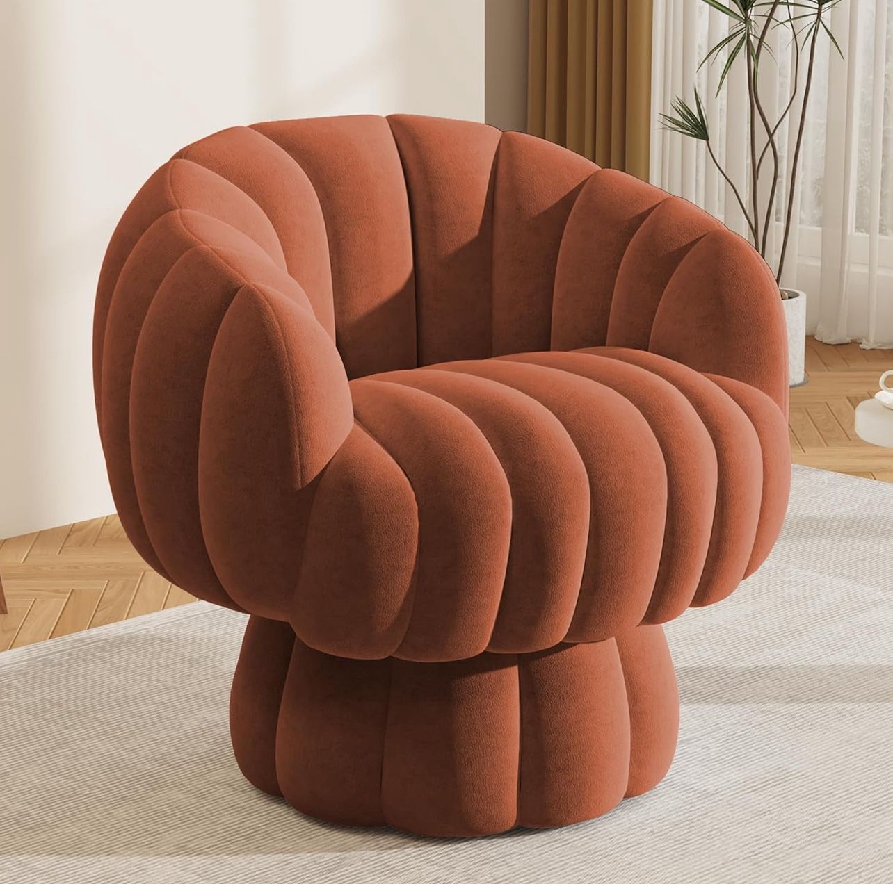 Burnt Orange Velvet Chair