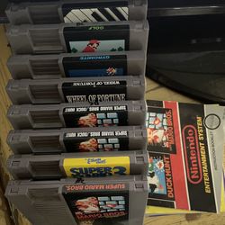 8 Original Nintendo NES Games - Super Mario Bros Duck Hunt Gyromite Etc