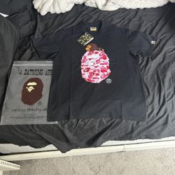 Bape Black and Pink Camo Tee by Bathing Ape Size LARGE