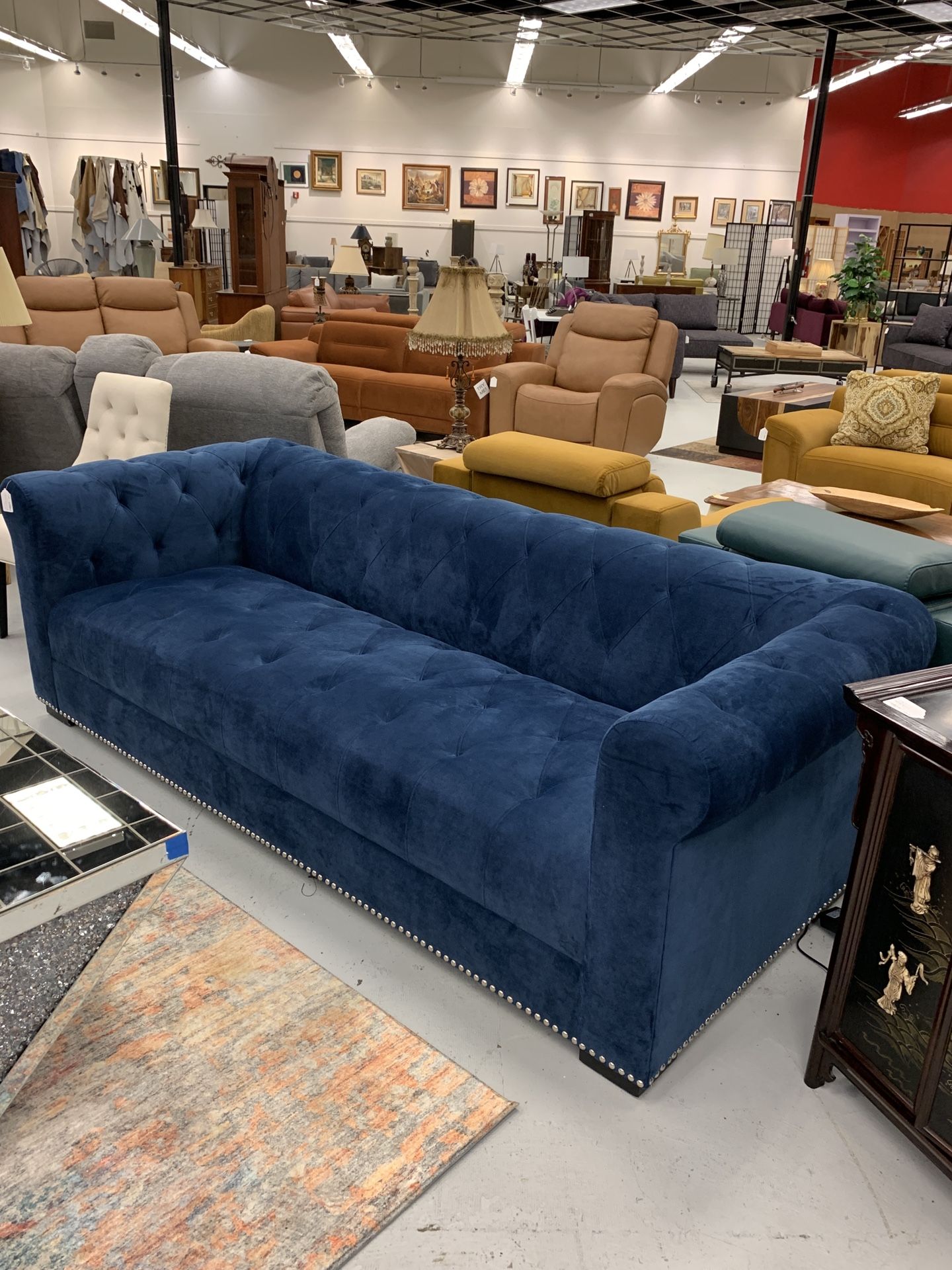 Aria Blue Chesterfield Sofa