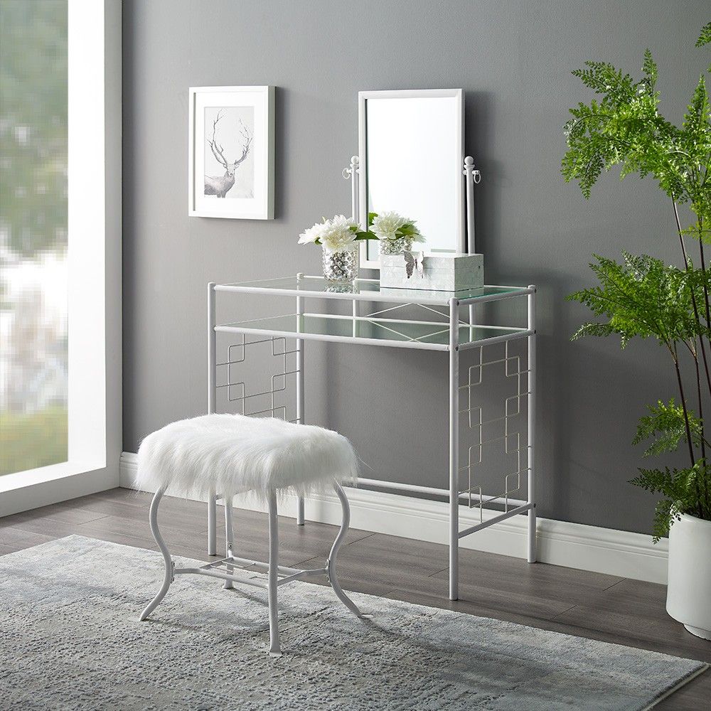 New White Vanity Makeup Table for girls women bedroom living room bathroom closet birthday gift