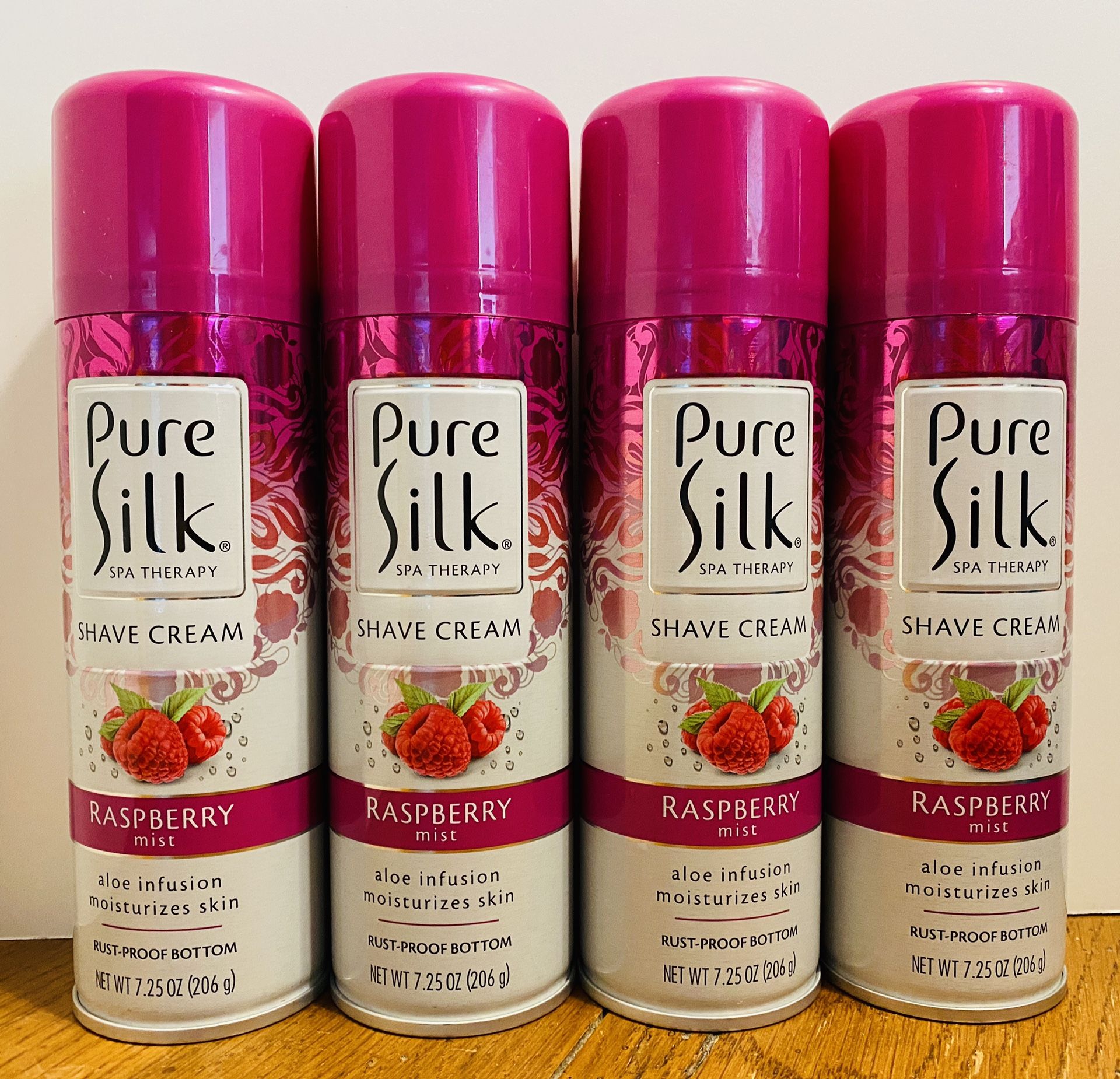 Pure Silk Spa Therapy Shave Cream - Raspberry Mist (Set of 4 Cans)