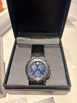 Movado Chronograph Watch with Blue Dial