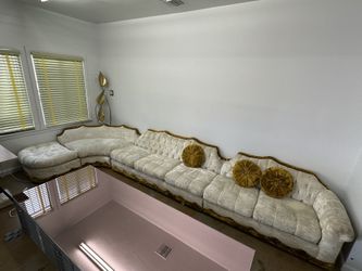 Crushed Velvet Couch Sectional L Mid Century Sofa