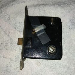 Antique Mortise Lock Set With Original Screws (No Keys) In Excellent Condition