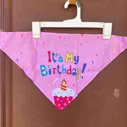 It’s My Birthday Pink Dog Cat Bandanna