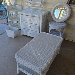 7 Pieces Of Wicker Rattan Furniture, Sold Separately, Prices In Description