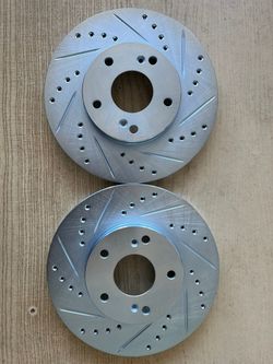 Honda Civic 16-17-18-19-20-21-22-23 LX EX Sport Front DRill Slot Rotors Ceramic Brake Pads