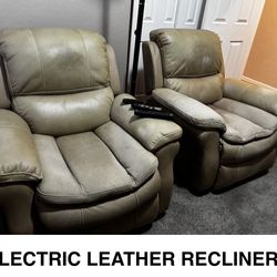 2 Electric Leather Recliners