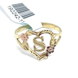 14Kt Two Tone Gold Letter S Ring 1.80g Size 9.25 192242/11