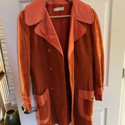 Vintage Leather  and Suede  3/4 Jacket.