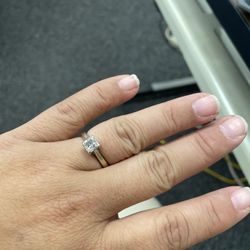 1.16 Princess Cut 18k White Gold Engagement Ring