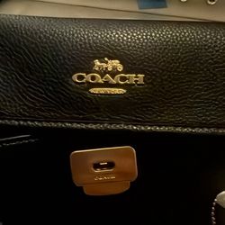 Black leather Coach bag