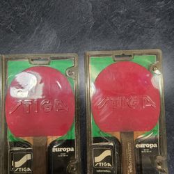Vintage Stiga Europa Whisp Ping Pong Paddles In Original Packaging