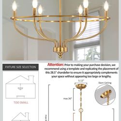 Gold Chandelier for Dining Room