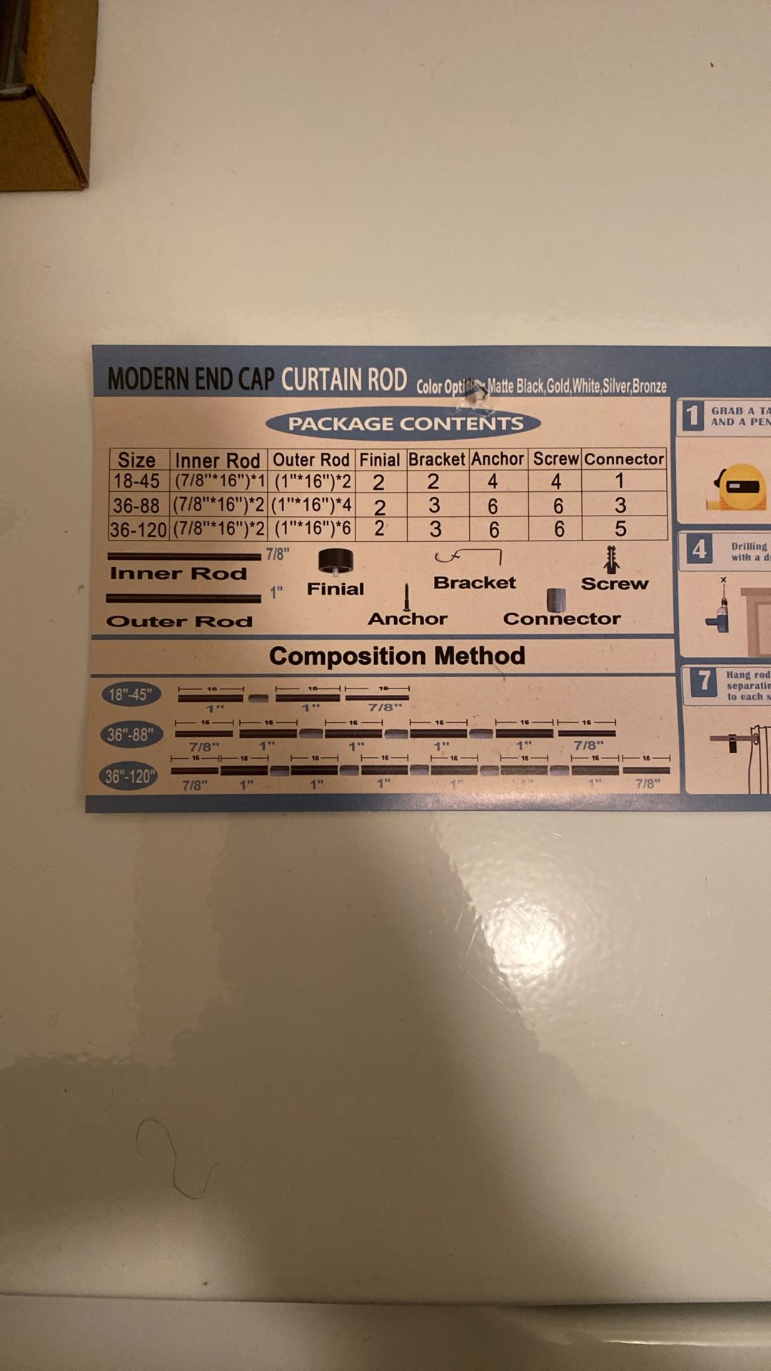 Modern End Cap Curtain Rods