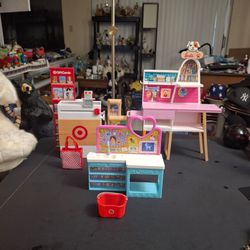 Barbie Accessories Bundle Chelsea Vet Clinic, Pet & Grooming Station, Target Register Checkout & More