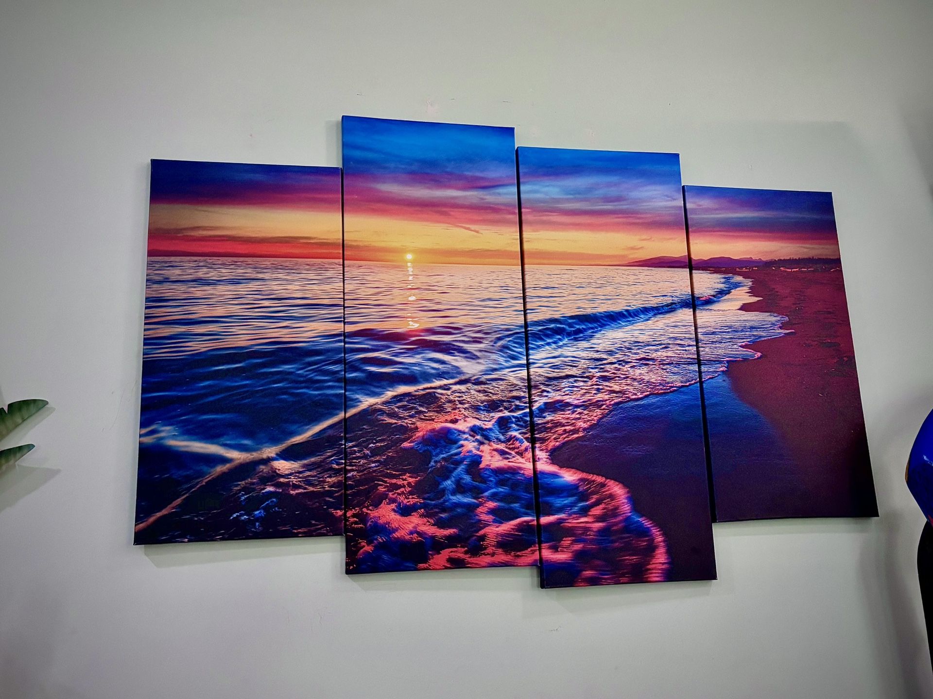 Custom-Made 4 Panel Beach Canvas Artwork