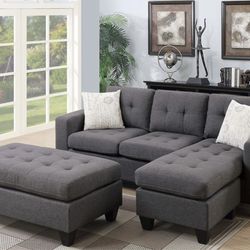 Reversible Sectional Sofa With Ottoman