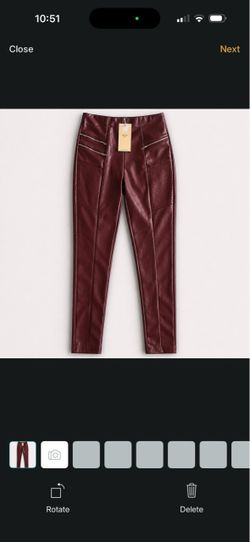 Burgundy Faux Leather Skinny Pants