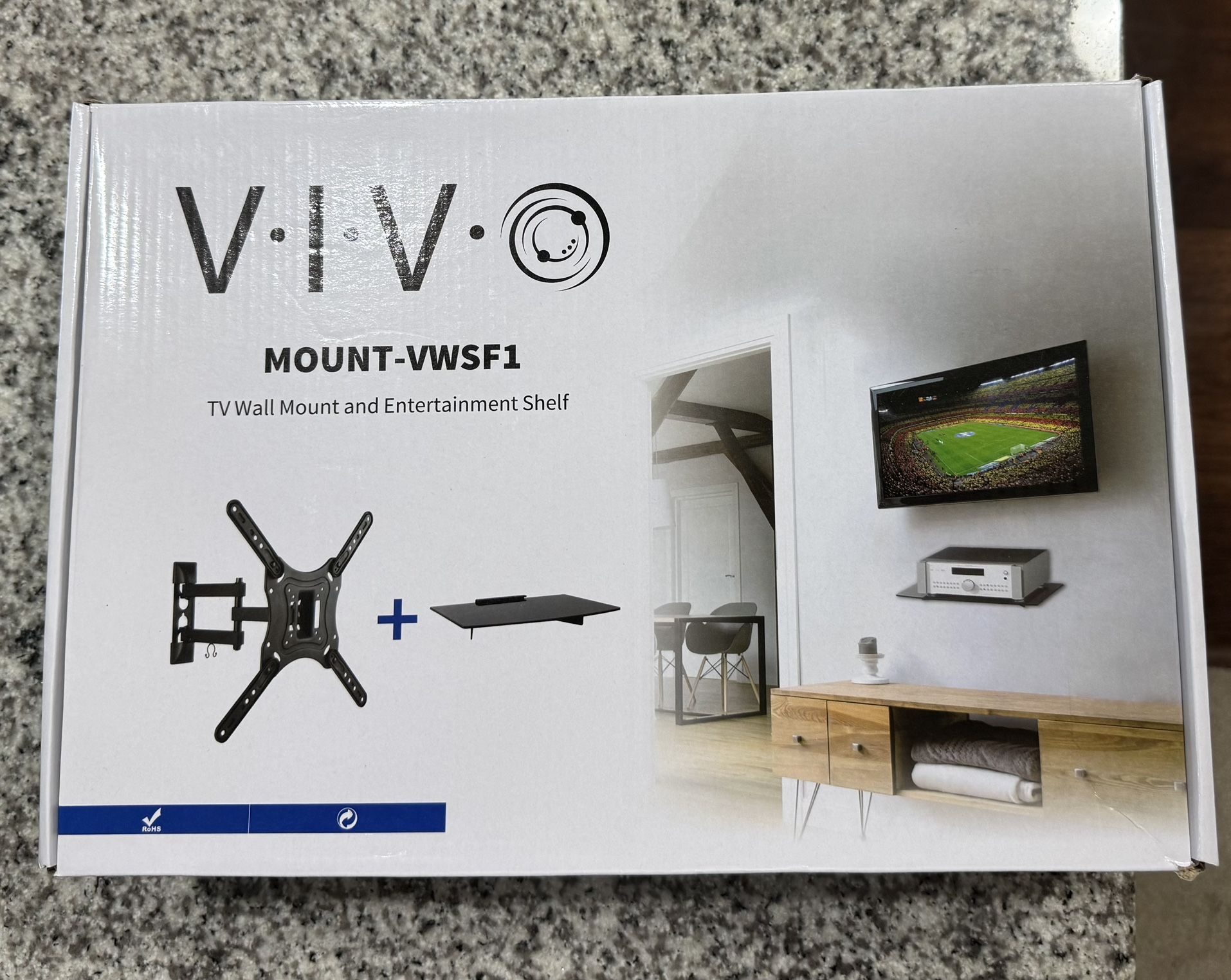 TV Mount With Entertainment Shelf