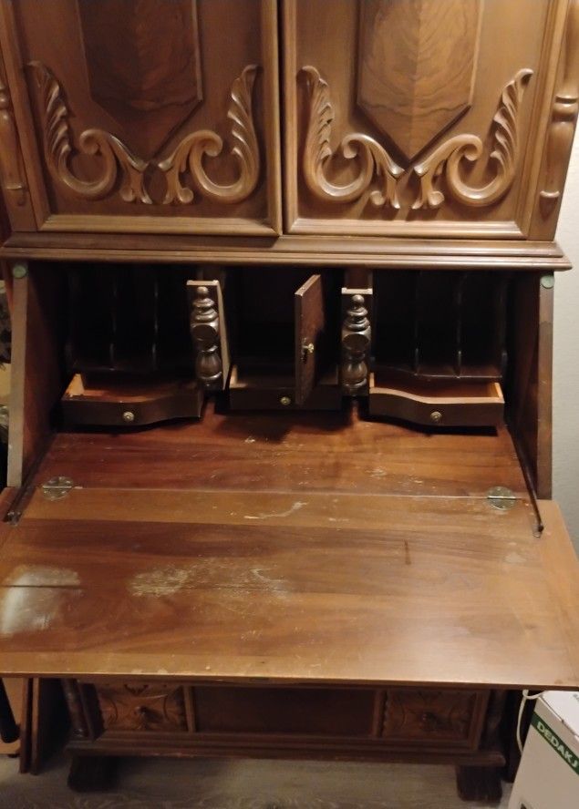 Vintage Victorian Secretary Desk