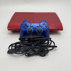 Sony Super Slim PS3 500GB Volcanic Red Console Gaming System CECH-4001C READ