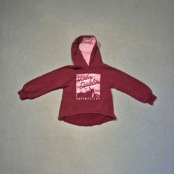 Harley Davidson Girls Hoodie 6/6X Burgundy Pink Motorcycle