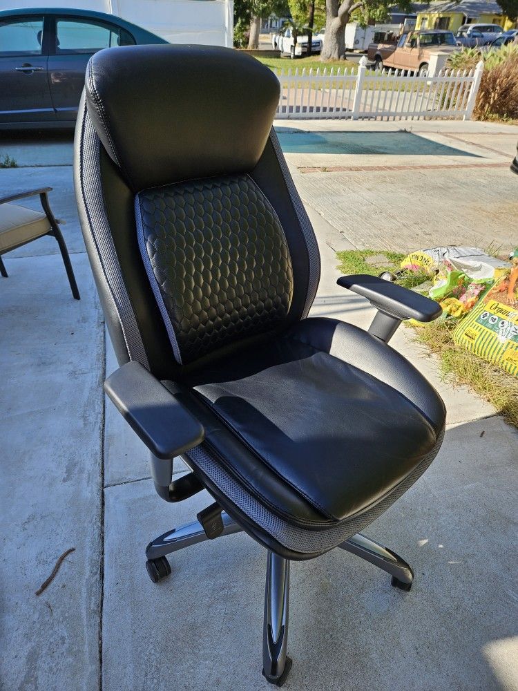 Shaquille O'Neal™ Zethus Ergonomic Bonded Leather High-Back Executive Chair, Black