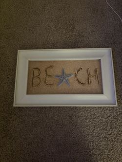 Beach frame with starfish