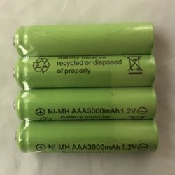 Rechargeable Ni-Mh AAA 3000mAh 1.2V Batteries - New - Sealed