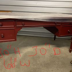 Red Ethan Allen Desk