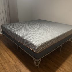 King mattress and metal frame
