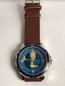  FALLOUT MEN’S VINTAGE LEATHER WRIST WATCH WORKS GREAT 