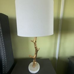 One Table Lamp Gold And White 