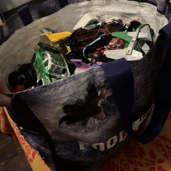 Bag filled with toy cars