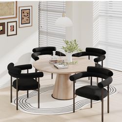 NEW Black Boucle Dining Chairs