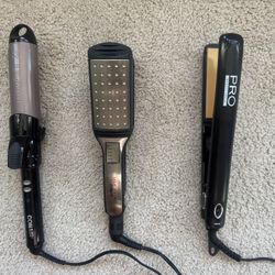 Hair straighteners or 1.5" curling iron