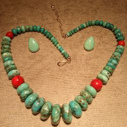 Turquoise Necklace & Earrings 