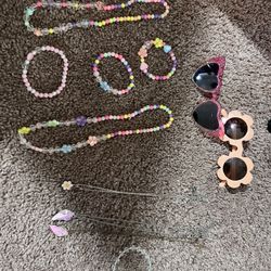 Girls Sunglasses Bracelet, Necklace 