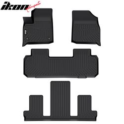 Fits 2018-2024 Chevy Traverse Limited 7-Seat 3D Floor Mats All Weather TPE Carpet