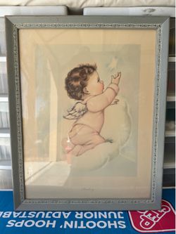 Vintage art angel baby