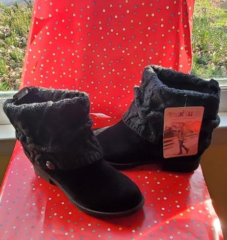 NEW MUK LUKS PATRICE BLACK BOOTIES - Size 9