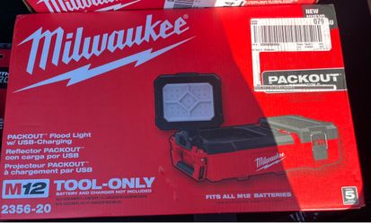 M12 12-Volt Lithium-Ion Cordless PACKOUT Flood Light w/USB Charging