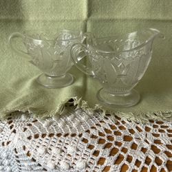 Antique Westmoreland glass Cream And Sugar