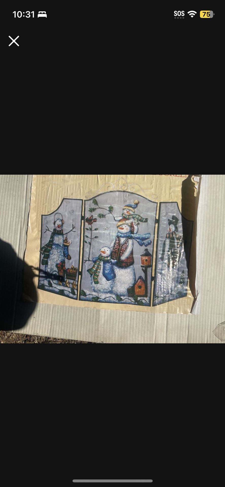 Fireplace Screen Christmas Decorations Vintage Steel