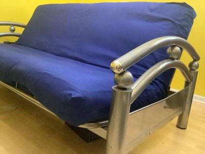 New Blue N Silver Futon