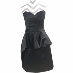 Belsoie Strapless Ruffle Black Formal Dress - Size 12